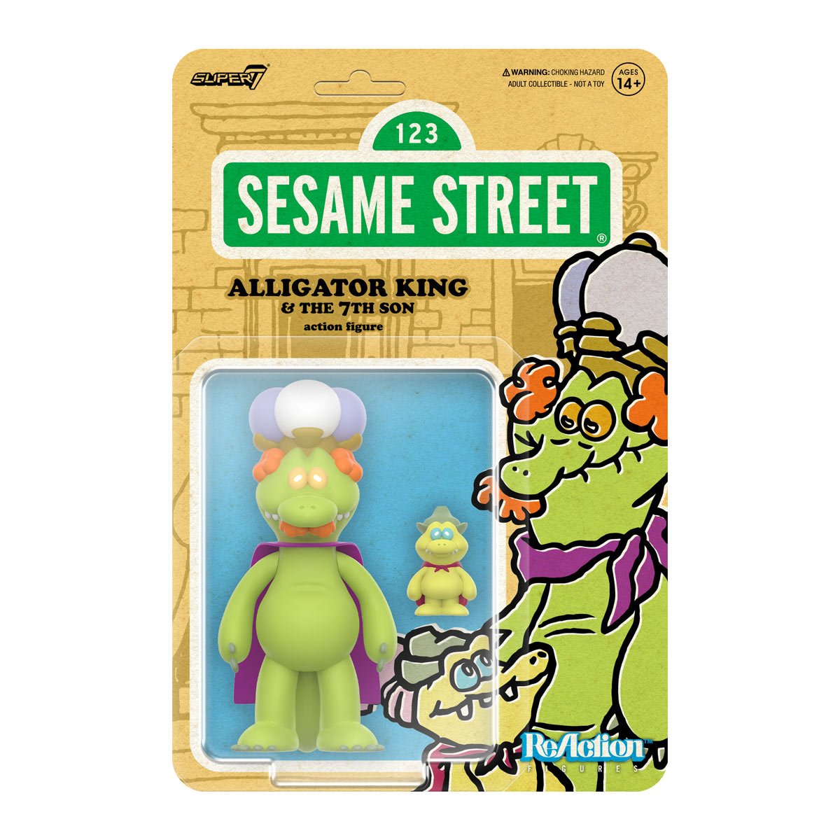 Sesame Street Alligator King 3 3/4-Inch ReAction Figure