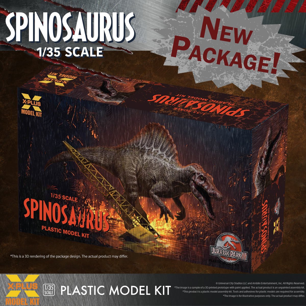 Jurassic Park III Spinosaurus 1:35 Scale Plastic Model Kit - Reissue
