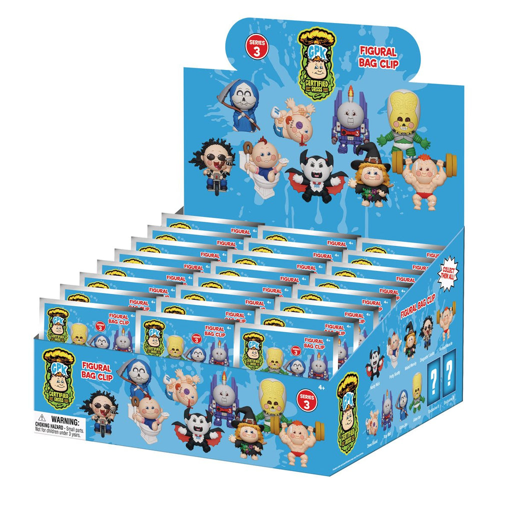 Garbage Pail Kids Series 3 3D Foam Bag Clip Display Case of 24
