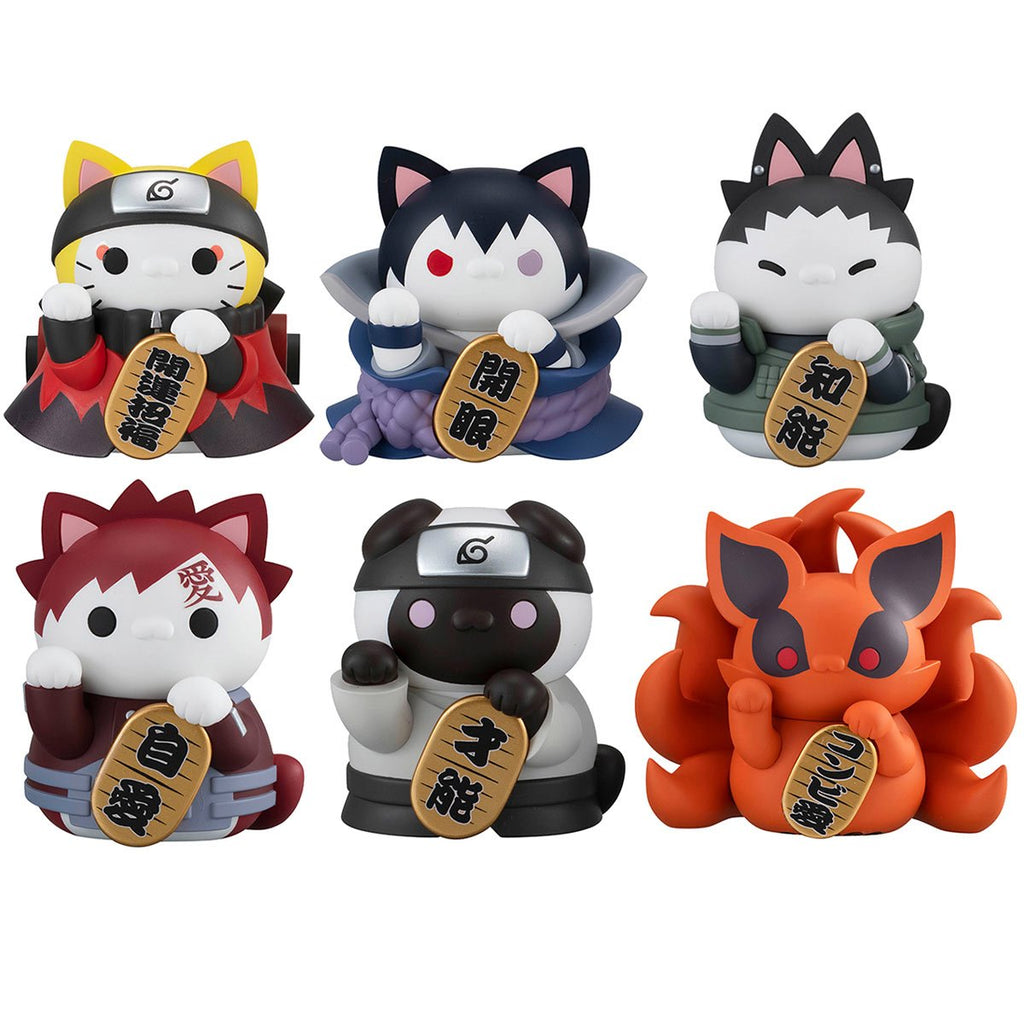 Naruto: Shippuden Nyaruto! Fortune Cats Naruto Uzumaki and Friends Version Mega Cat Project Mini-Figure Case of 6