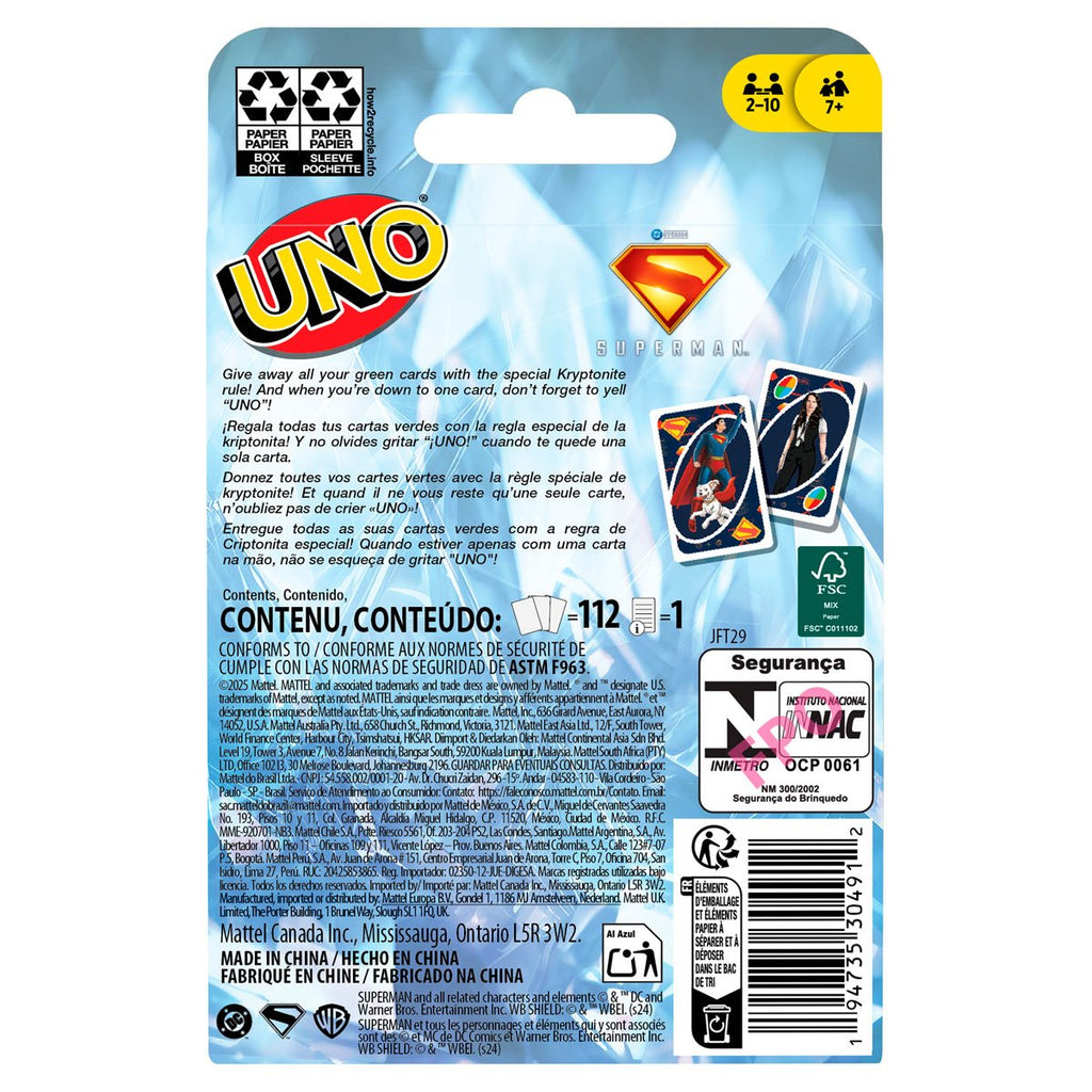 UNO Superman Card Game