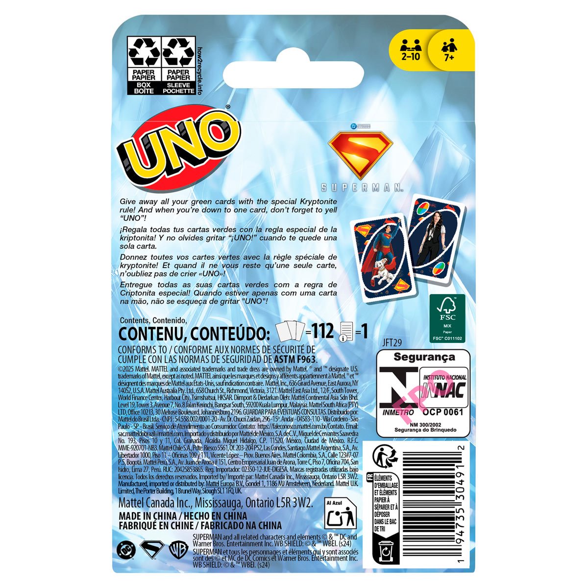 UNO Superman Card Game