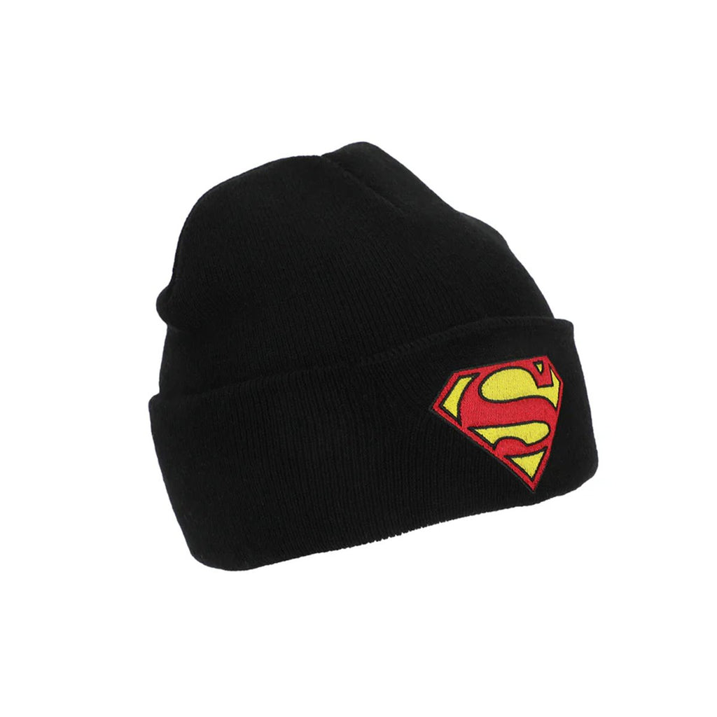 Superman Logo Embroidered Knit Cuff Beanie