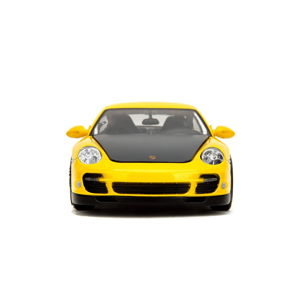 Hyper-Spec 2007 Porsche 911 Turbo 997 Yellow 1:24 Scale Die-Cast Metal Vehicle