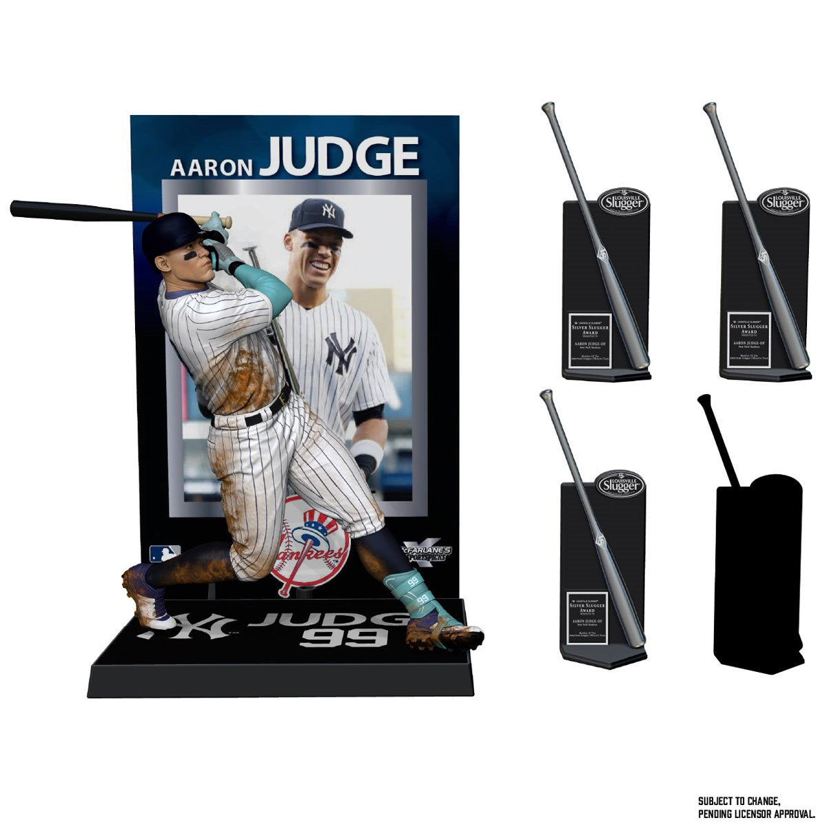 MLB SportsPicks New York Yankees Aaron Judge Silver Slugger Trophy Boxed Set
