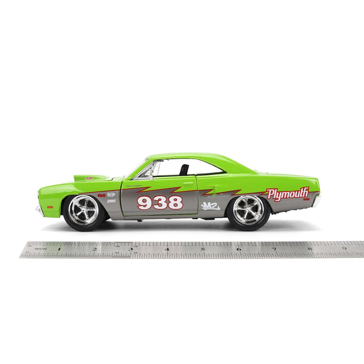 Bigtime Muscle 1970 Plymouth Road Runner Glossy Green 1:24 Scale Die-Cast Metal Vehicle