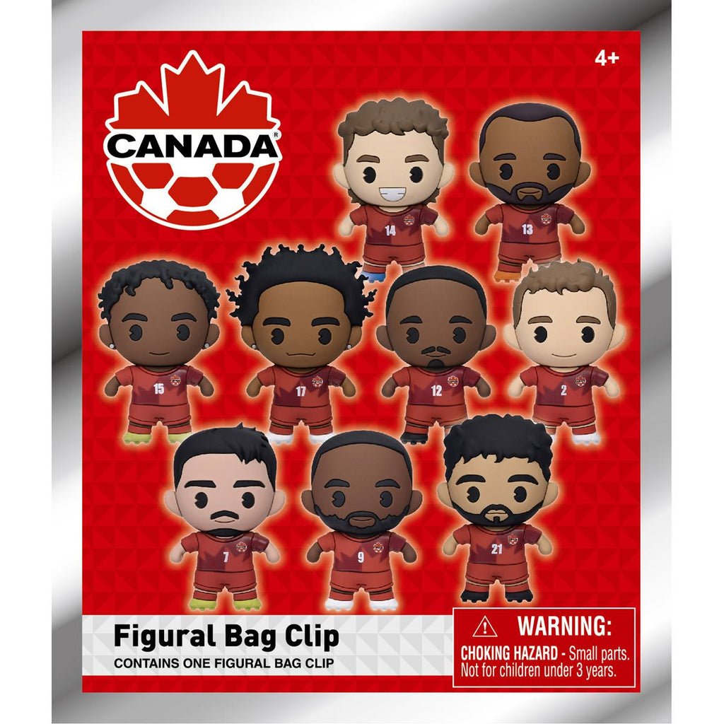 Canada Soccer Men's National Team 3D Foam Bag Clip Display Case of 24