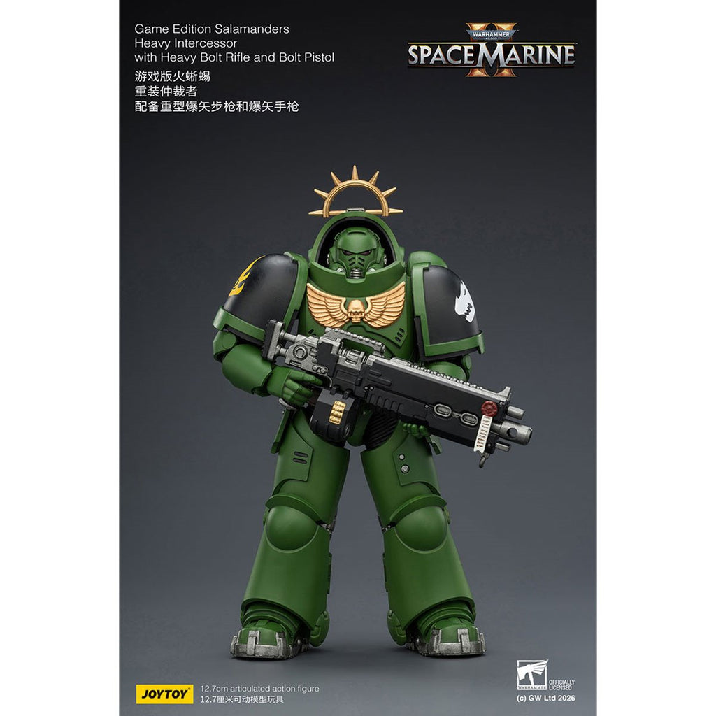Joy Toy Warhammer 40,000 Space Marines Game Edition Salamanders Intercessor Bolt Rifle & Pistol 1:18 Scale Action Figure