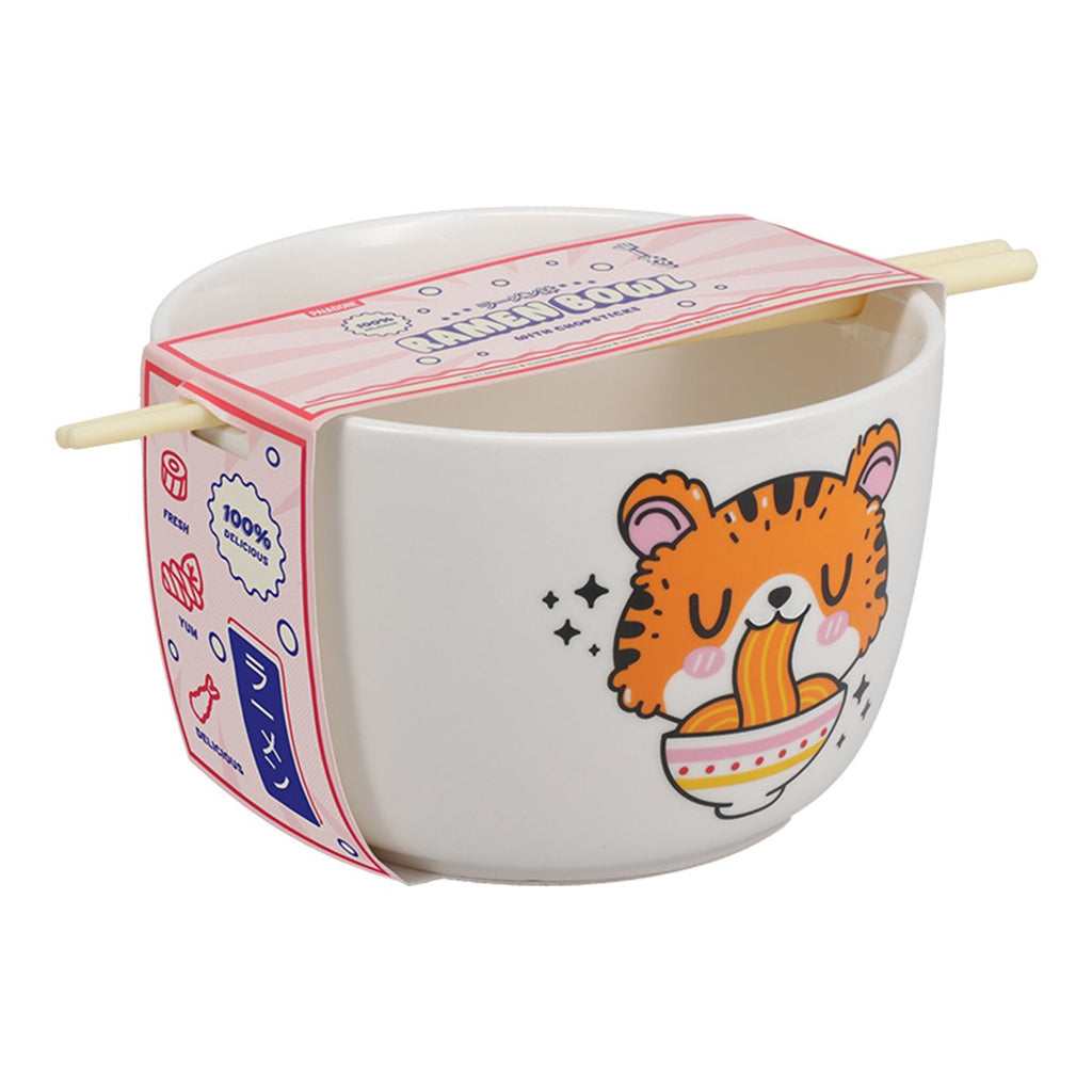 Ramen Tiger Bowl With ChopSticks
