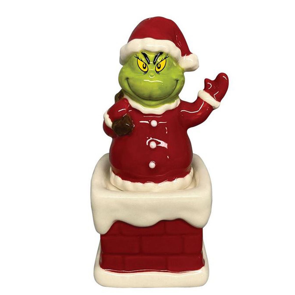 Dr. Seuss Santa Grinch in Chimney Salt and Pepper Shaker Set
