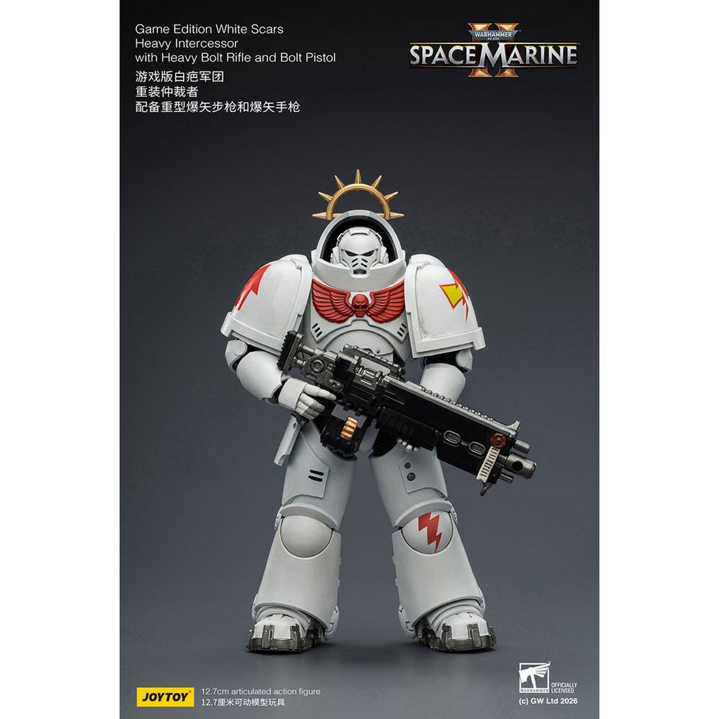 Joy Toy Warhammer 40,000 Space Marines Game Edition White Scars Intercessor Bolt Rifle & Pistol 1:18 Scale Action Figure