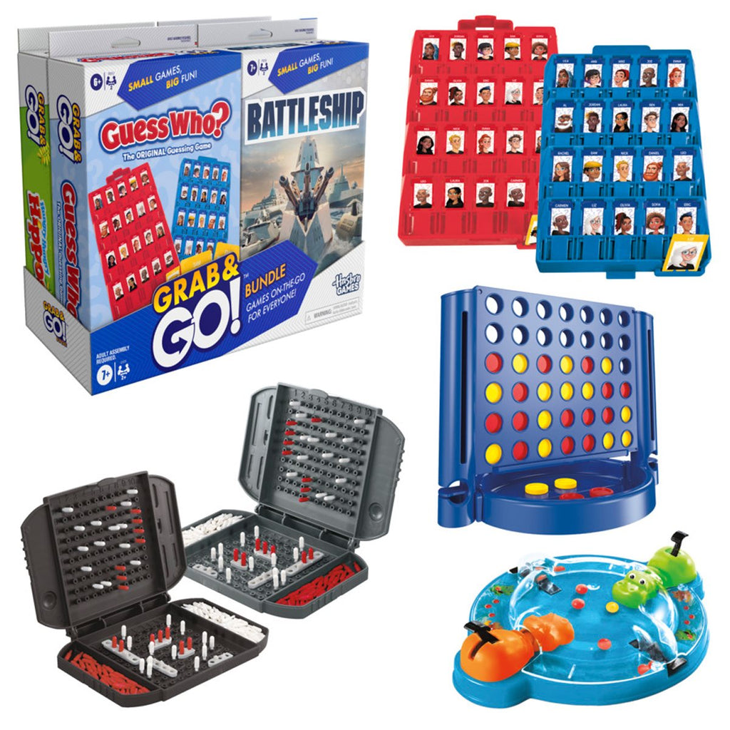 Hasbro Grab and Go! Bundle - 4 Pack of Travel Games