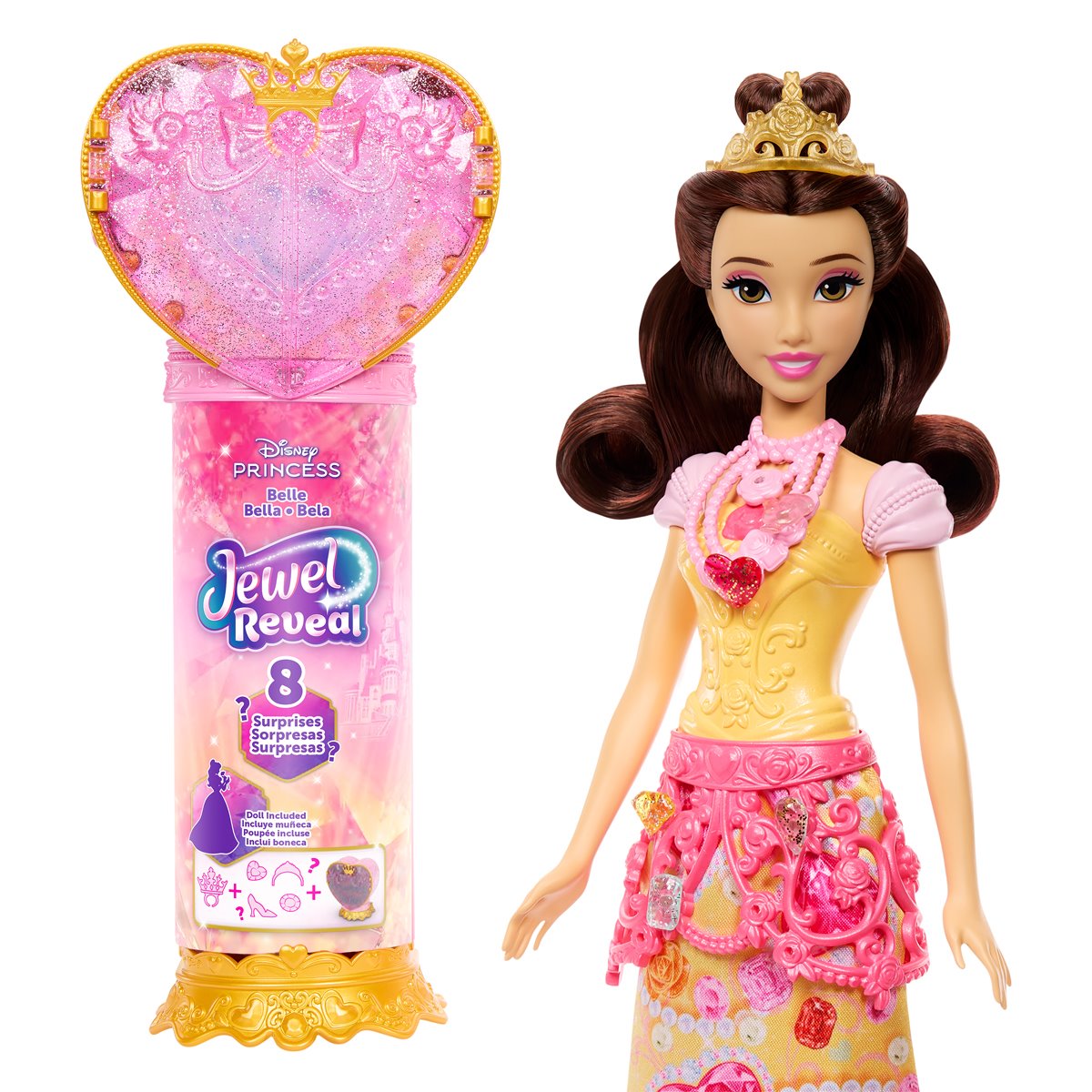 Disney Princess Jewel Reveal Fashion Doll Case of 3