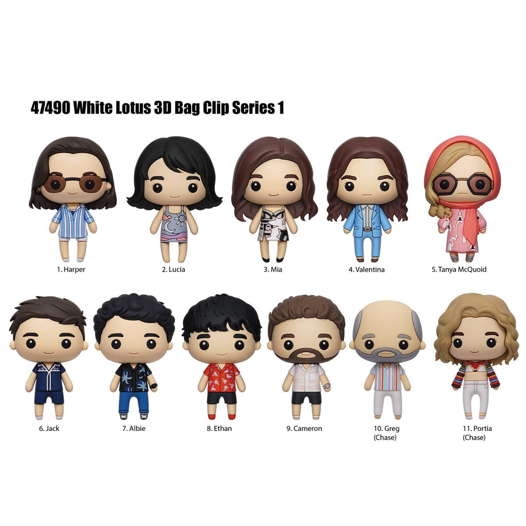 White Lotus 3D Foam Bag Clip Random 6-Pack