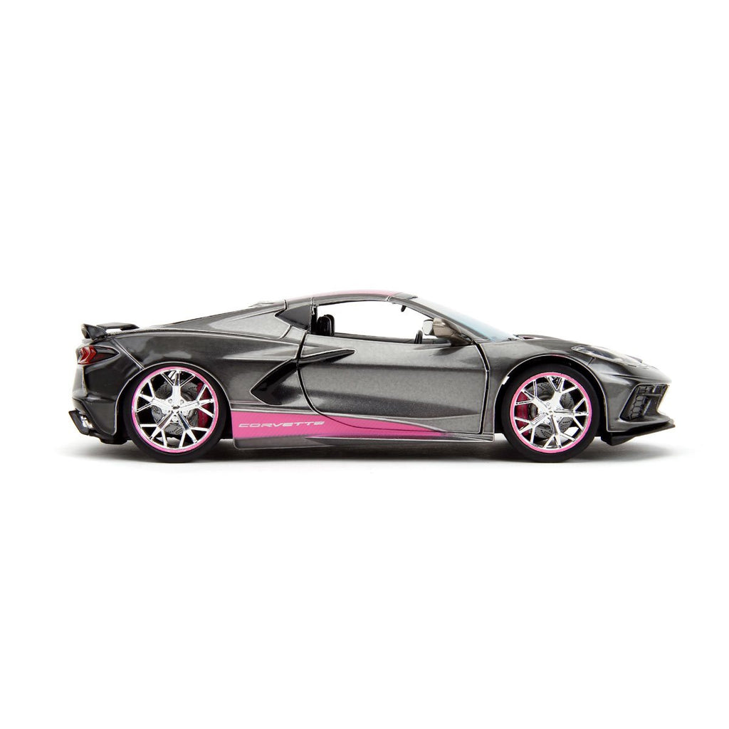 Pink Slips 2020 Corvette Stingray with Base 1:24 Scale Die-Cast Metal Vehicle