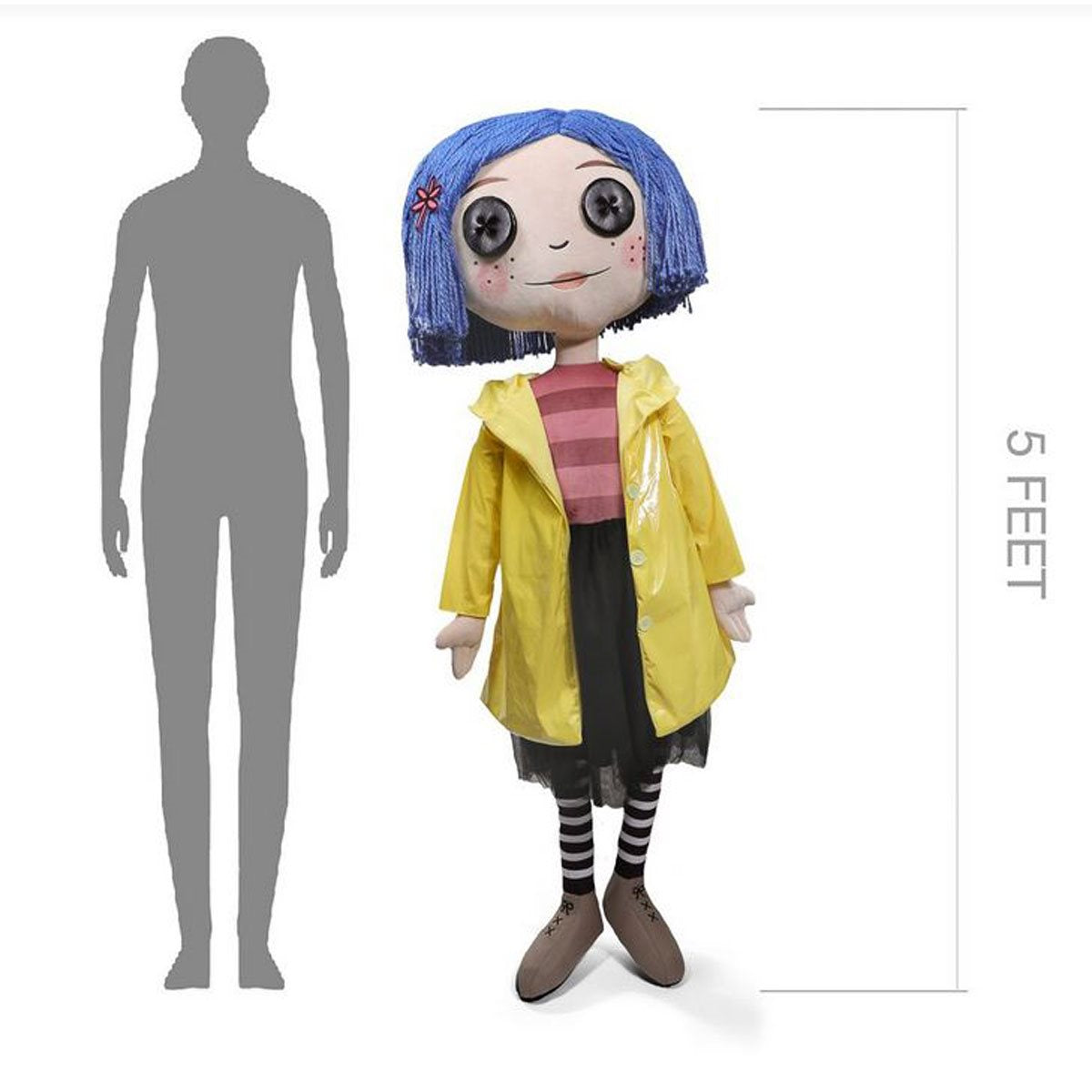 Coraline with Button Eyes 5-Foot Life-Size Plush