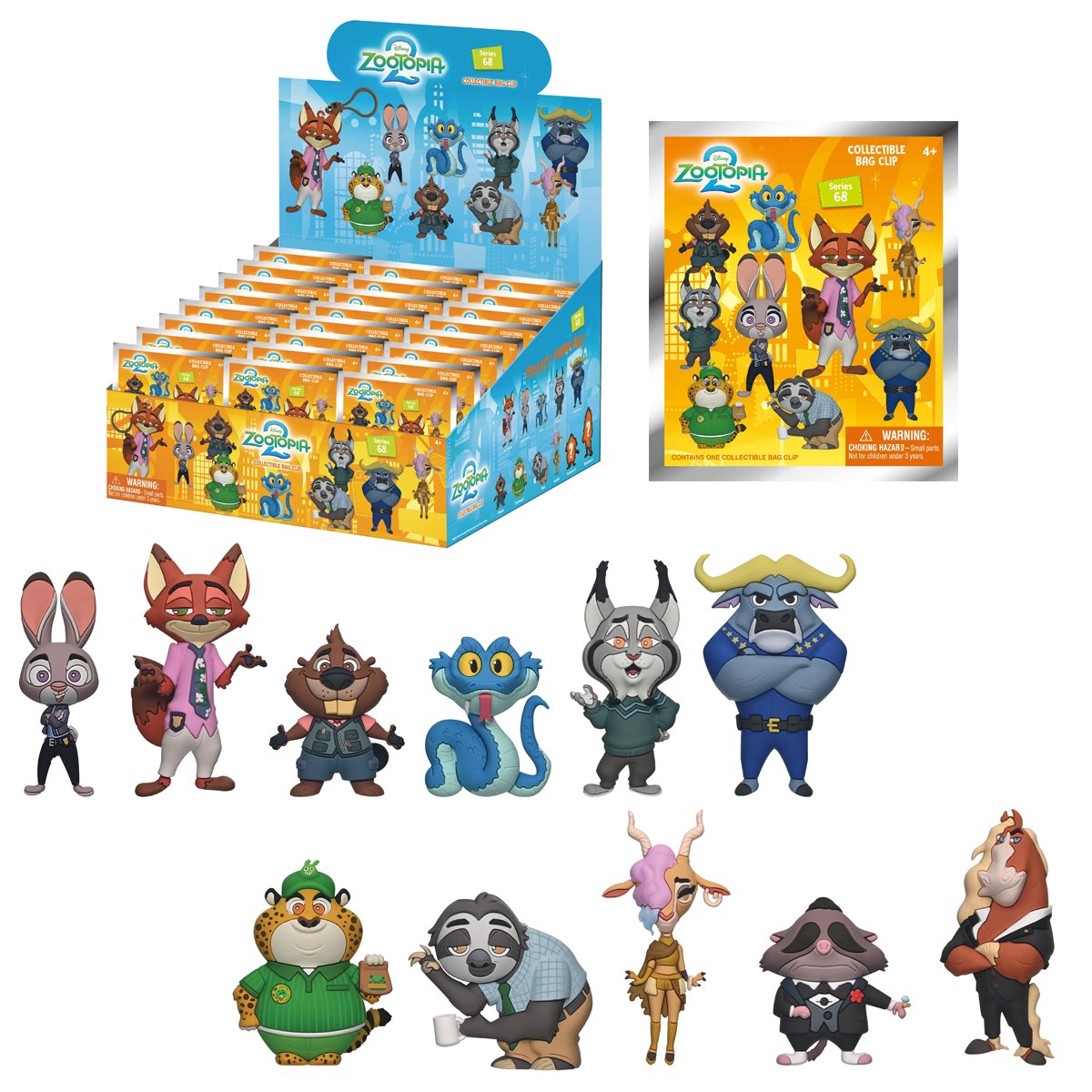 Zootopia 2 3D Foam Bag Clip Display Case of 24