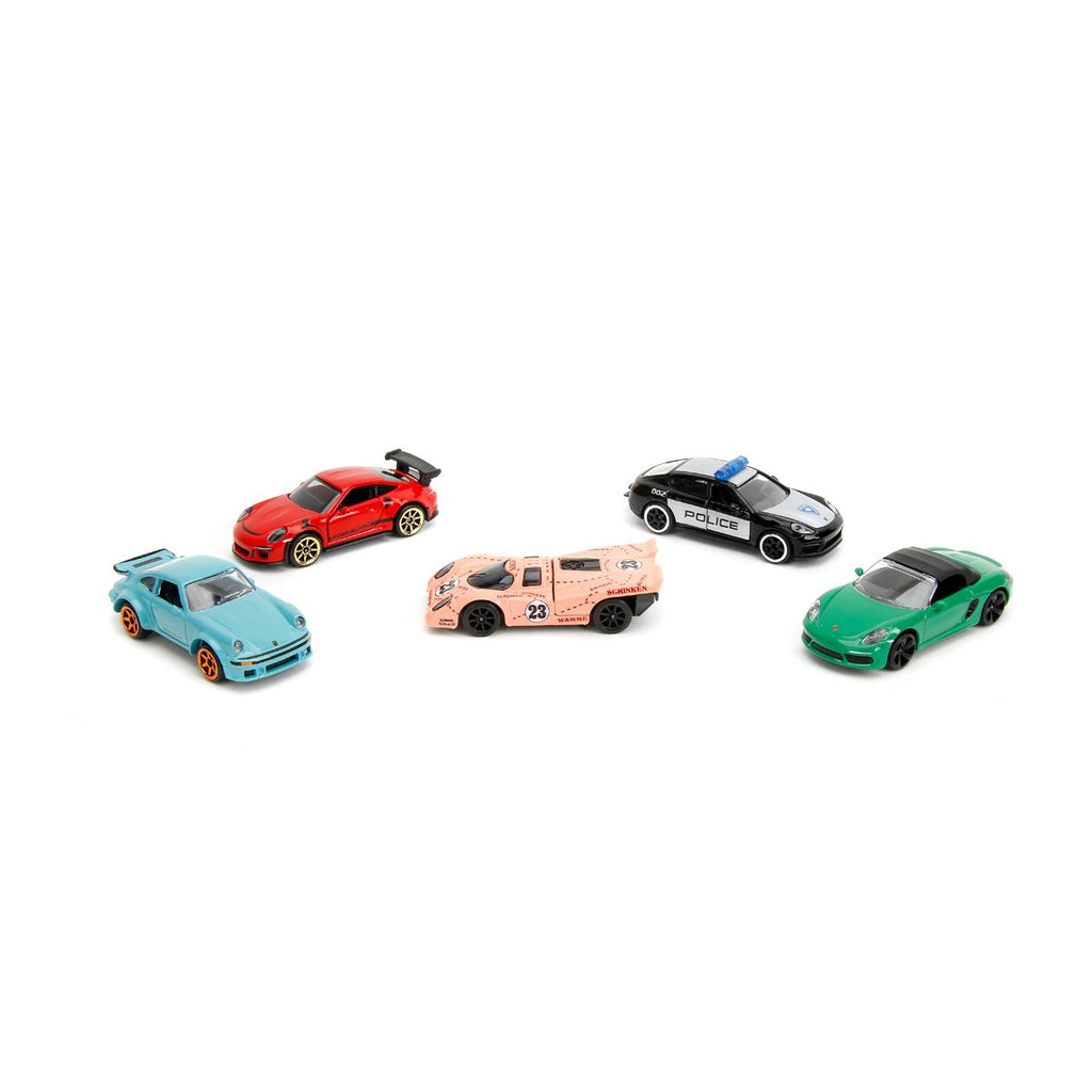 Majorette Porsche 1:64 Scale Die-Cast Metal Vehicle Wave 2 5-Pack