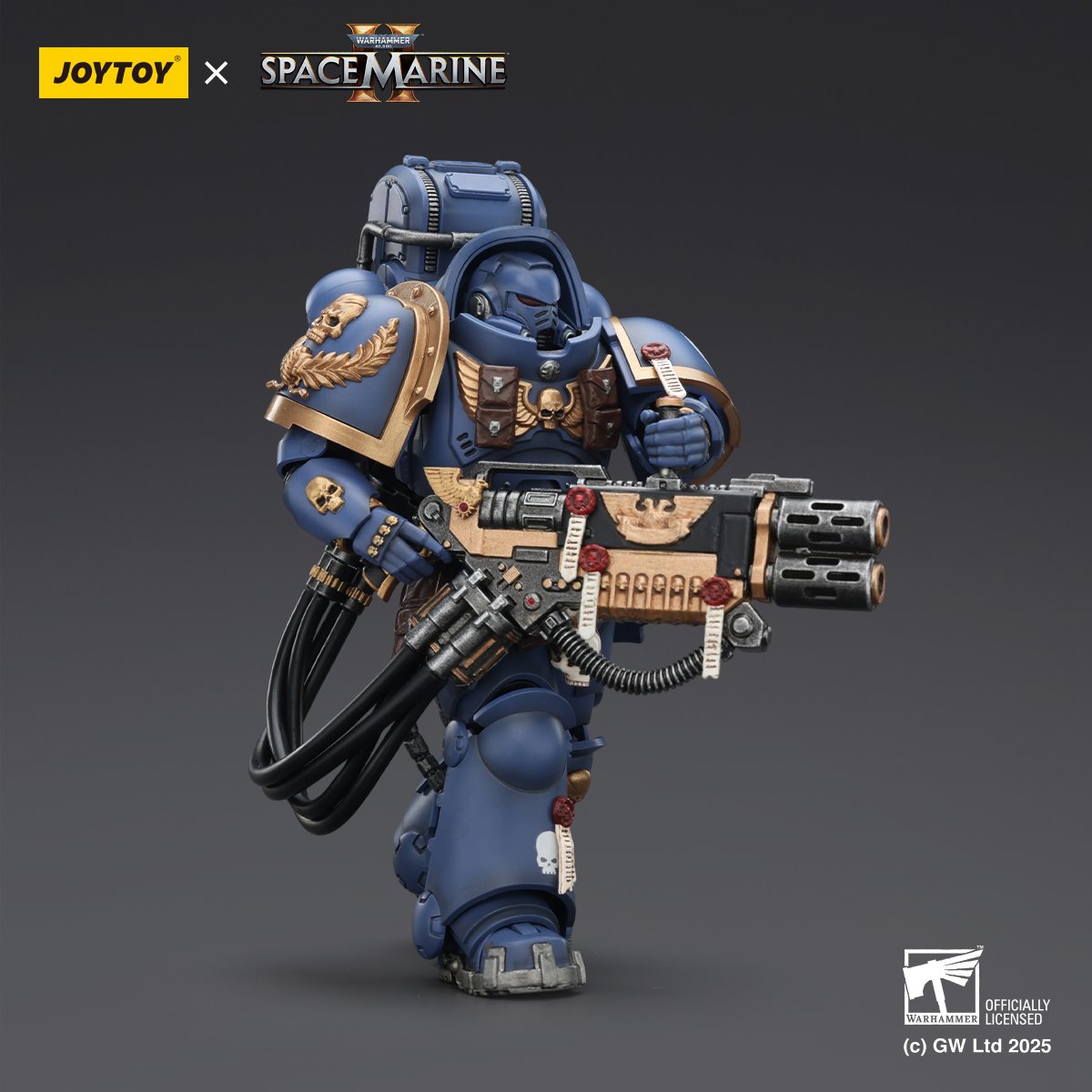 Joy Toy Warhammer Space Marine Ultramarine Heavy Artificer Armour with Relic Multi-Melta 1:18 Scale Action Figure