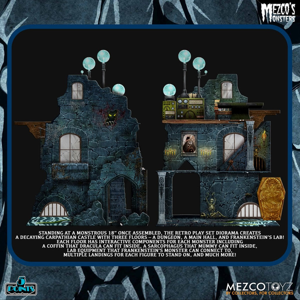 Mezco's Monsters Tower of Fear 5 Points Action Figures Deluxe Playset