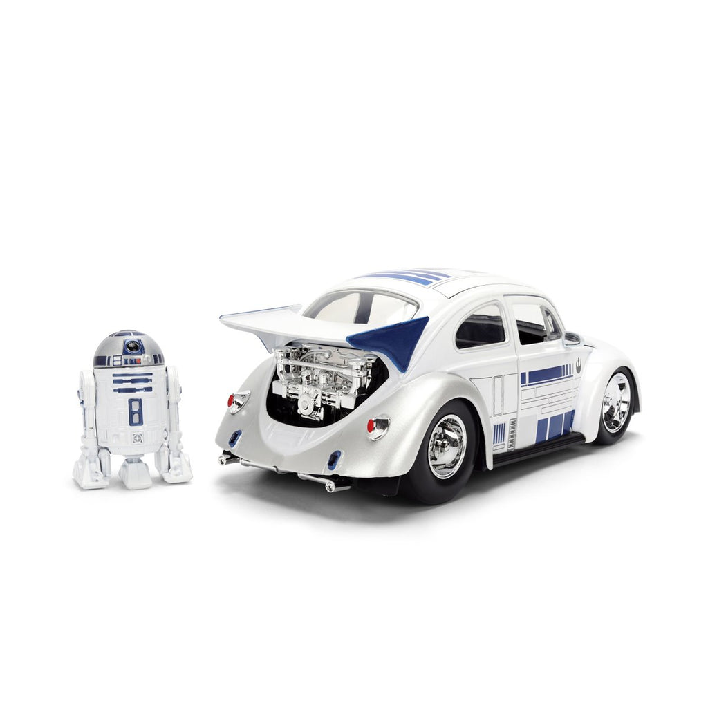 Hollywood Rides Star Wars 1959 Volkswagen Drag Beetle 1:24 Scale Die-Cast Metal Vehicle with R2-D2 Figure