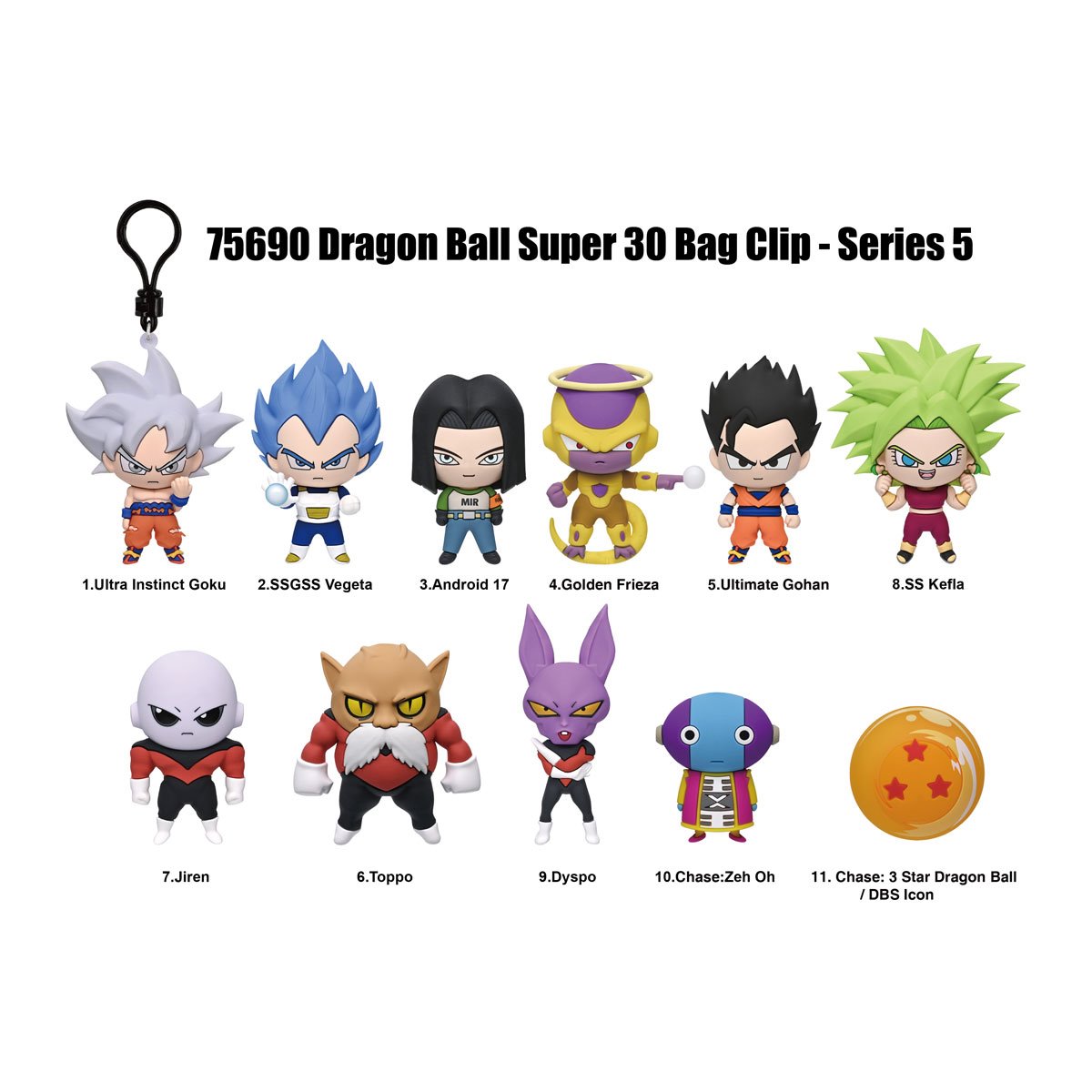 Dragon Ball Super Series 5 3D Foam Bag Clip Random 6-Pack