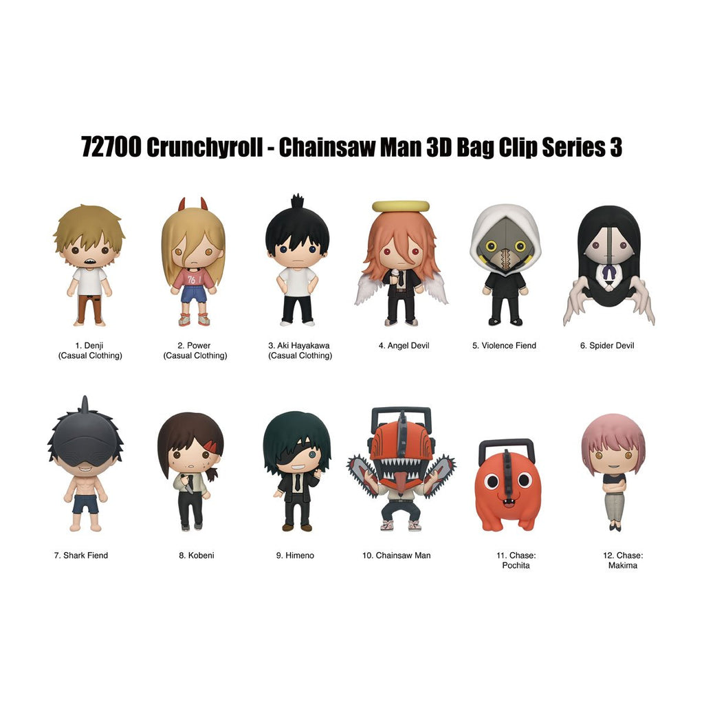 Chainsaw Man Series 3 3D Foam Bag Clip Display Case of 24