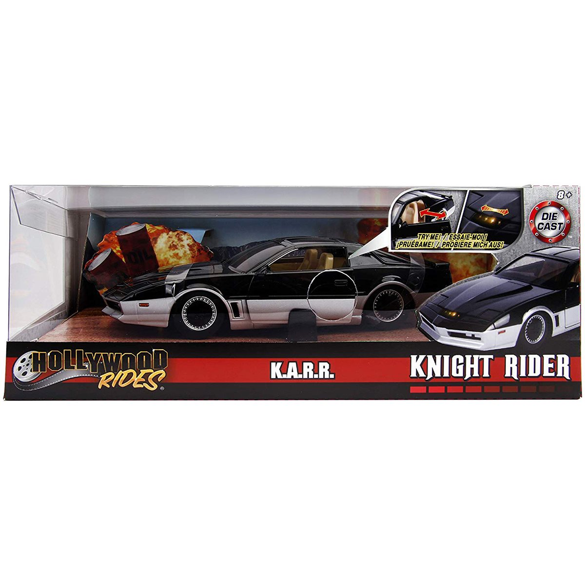 Hollywood Rides Knight Rider KARR 1982 Pontiac Trans Am 1:24 Scale Die-Cast Metal Vehicle with Lights