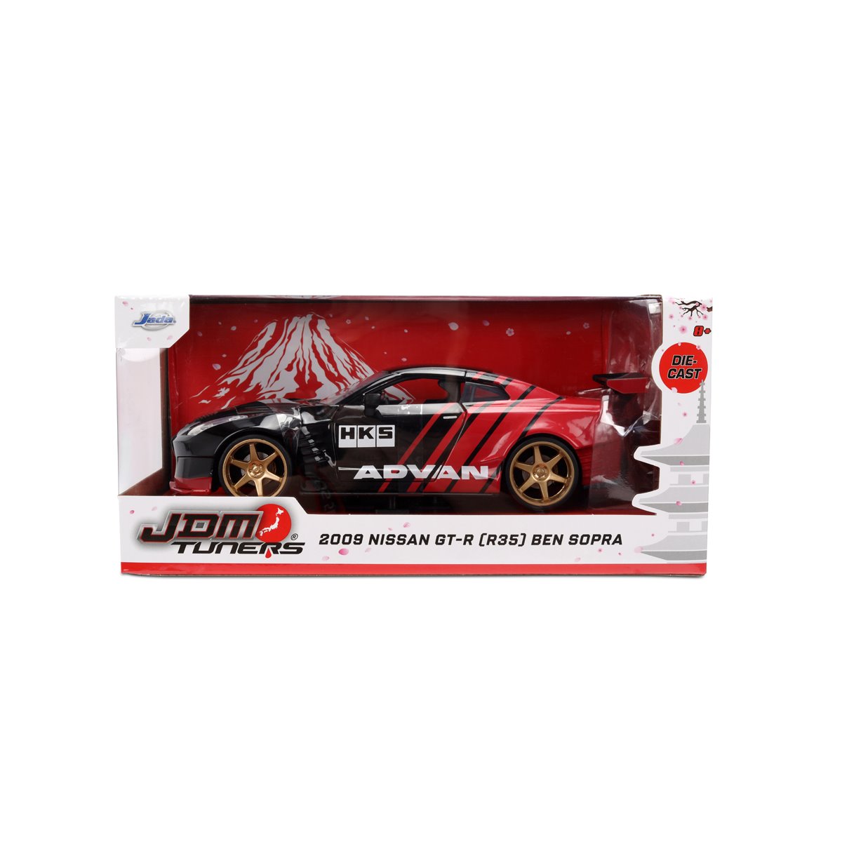 JDM Tuners 2009 Nissan GT-R R35 Ben Sopra Glossy Red 1:24 Scale Die-Cast Metal Vehicle