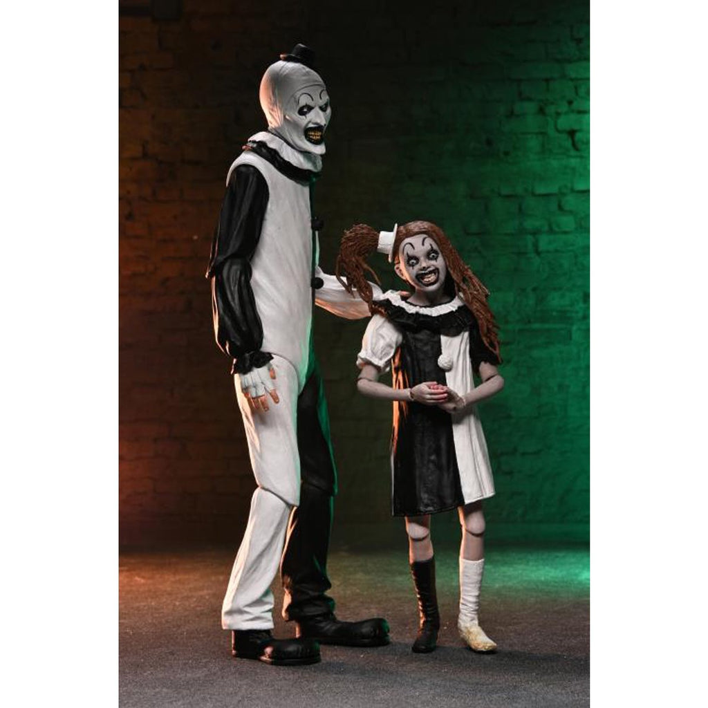 Terrifier 2 Ultimate Art the Clown and Little Pale Girl 7-Inch Scale Action Figure 2-Pack