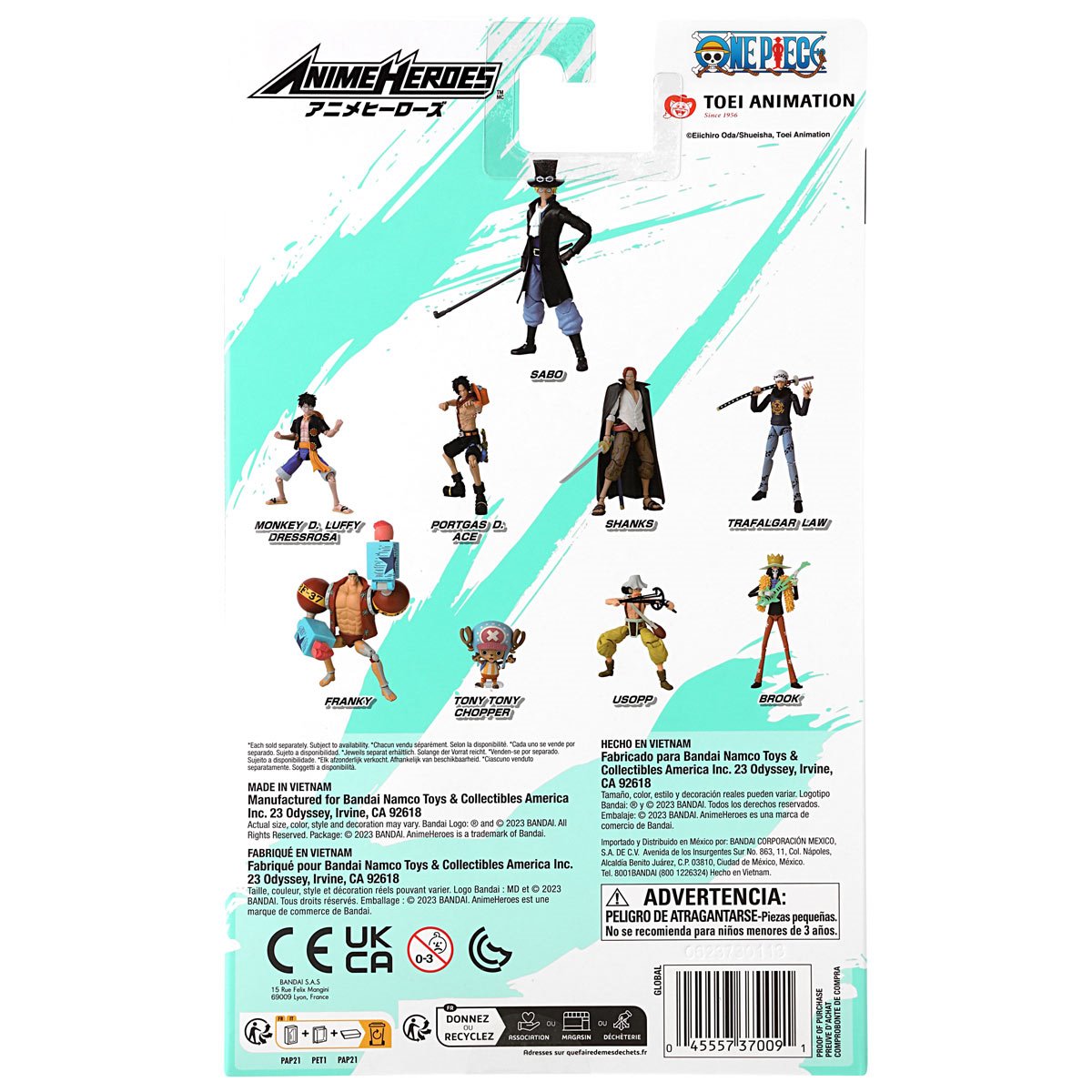 One Piece Anime Heroes Action Figure Wave 1 Case of 6
