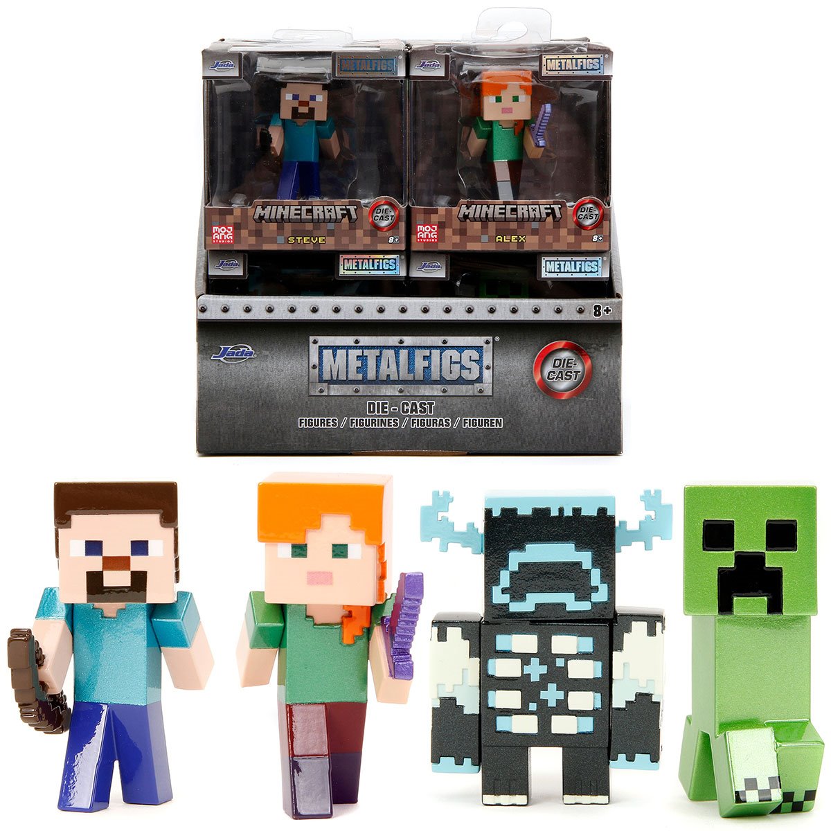 Minecraft Wave 1 MetalFigs 2 1/2-Inch Die-Cast Metal Mini-Figure Set of 4