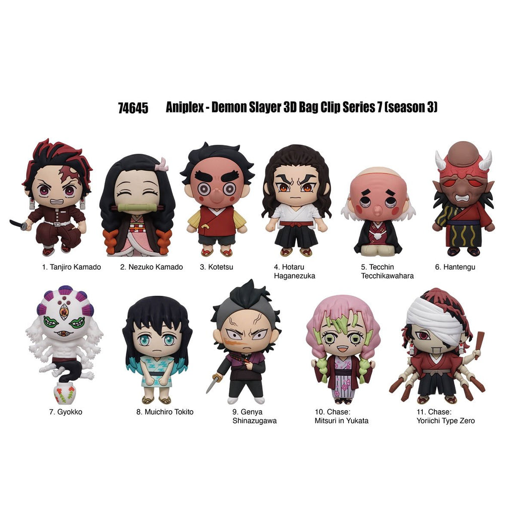 Demon Slayer Series 7 3D Foam Bag Clip Display Case of 24