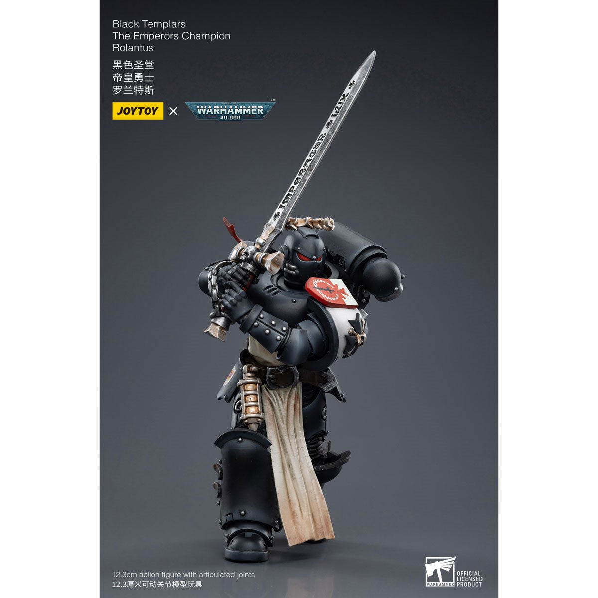 Joy Toy Warhammer 40,000 Black Templars The Emperors Champion Rolantus 1:18 Scale Action Figure