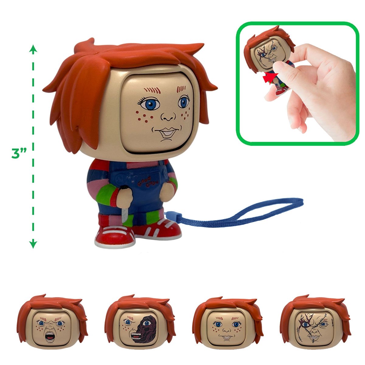 Child's Play Chucky Flip'ems! Mini-Figure with Wrist Strap