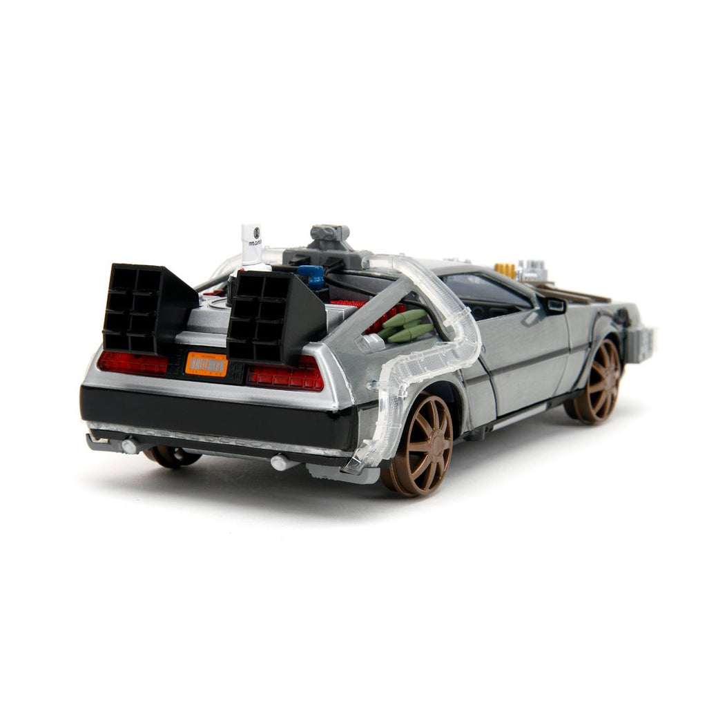Hollywood Rides Back to the Future III Time Machine Rail Wheels 1:24 Die-Cast Metal Vehicle