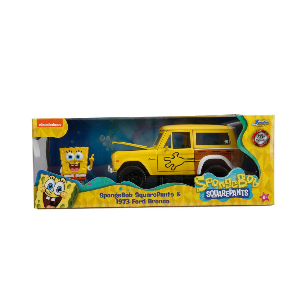 SpongeBob SquarePants 1972 Ford Bronco 1:24 Scale Die-Cast Metal Vehicle with Figure
