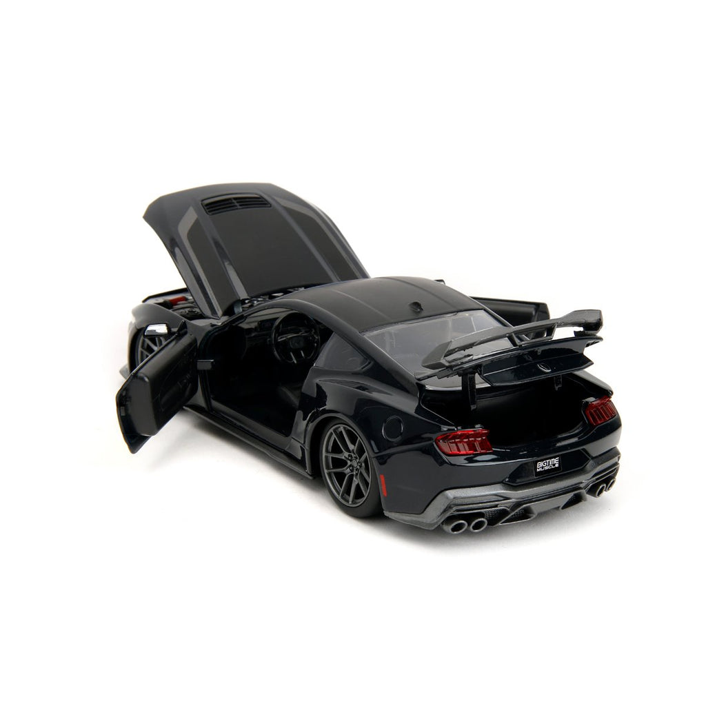 Bigtime Muscle 2024 Glossy Black Ford Mustang Dark Horse 1:24 Scale Die-Cast Metal Vehicle