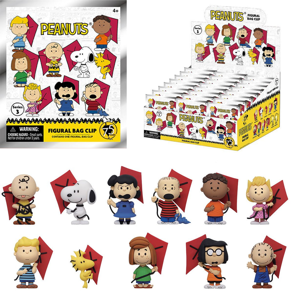 Peanuts 75th Anniversary Series 3 3D Foam Bag Clip Random 6-Pack