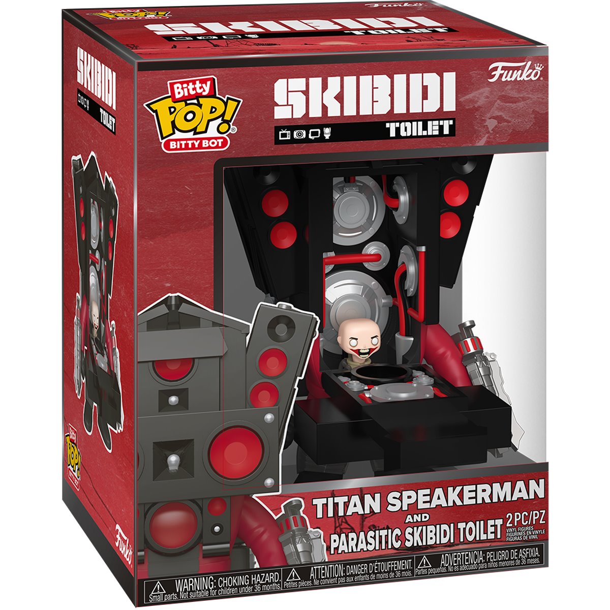 Skibidi Toilet Titan Speakerman and Parasitic Skibidi Toilet Bitty Pop! Bitty Bot Vinyl Figure