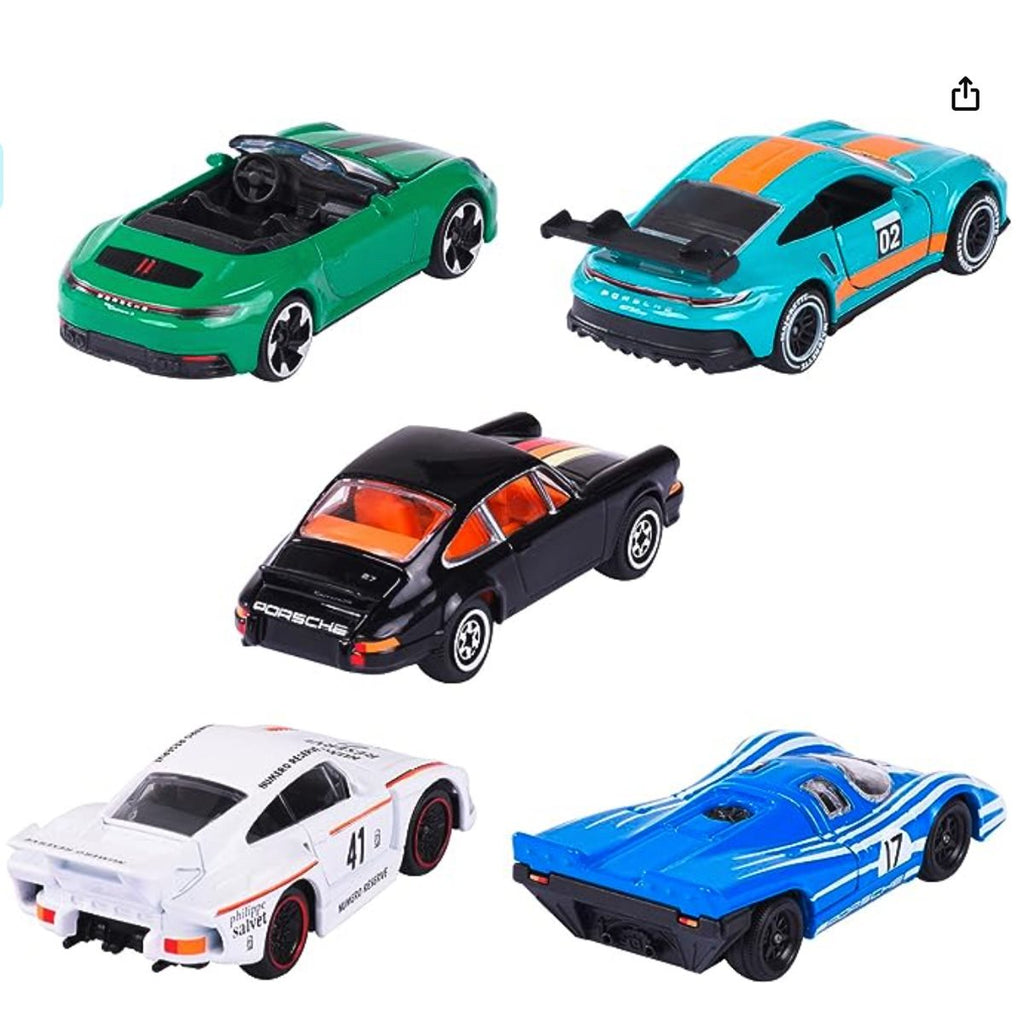 Majorette Porsche Edition 1:64 Scale Die-Cast Metal Vehicle 5-Pack