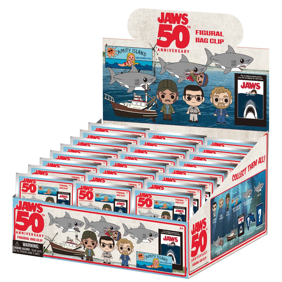 Jaws 50th Anniversary 3D Foam Bag Clip Random 6-Pack