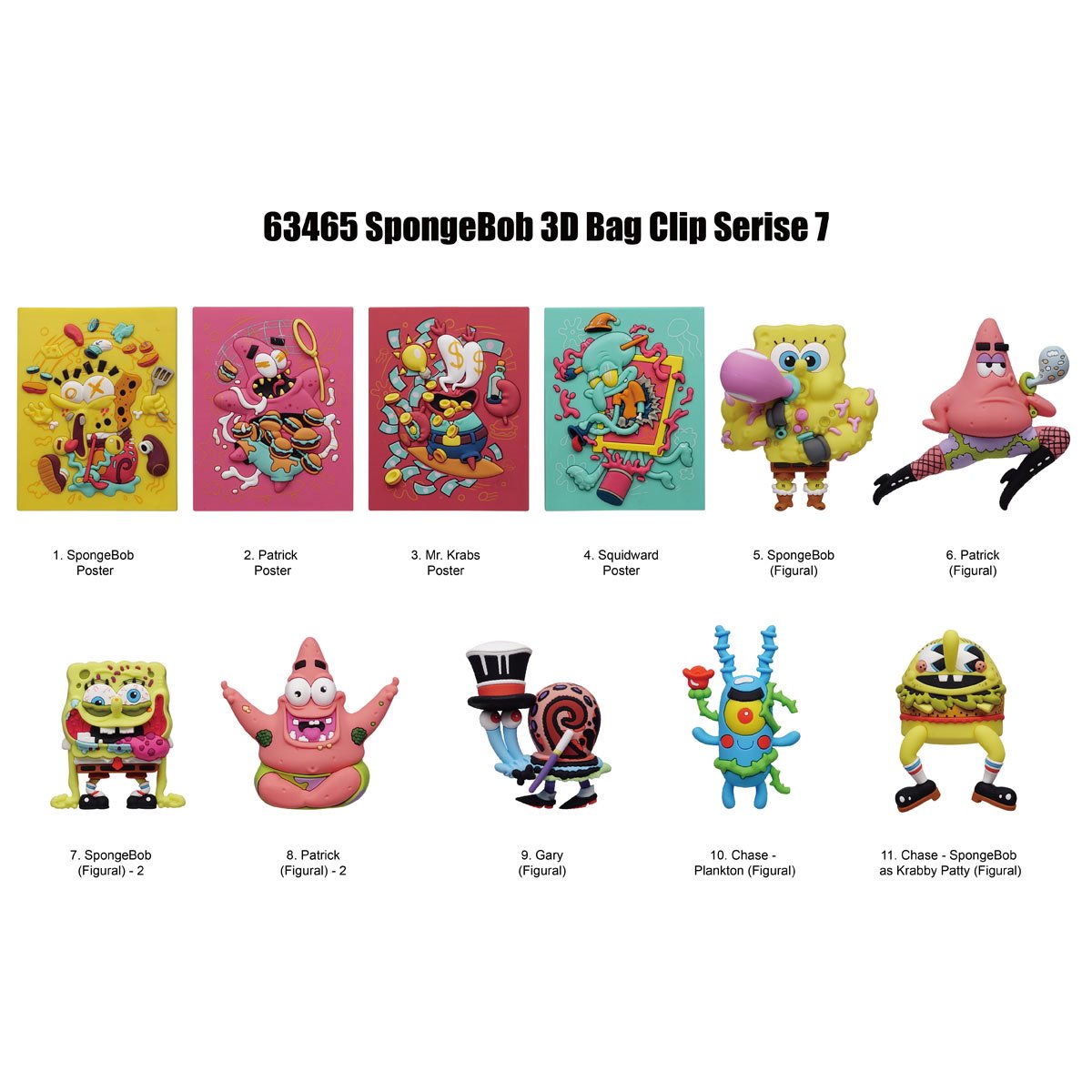 Nickelodeon Series 7 3D Foam Bag Clip Display Case of 24