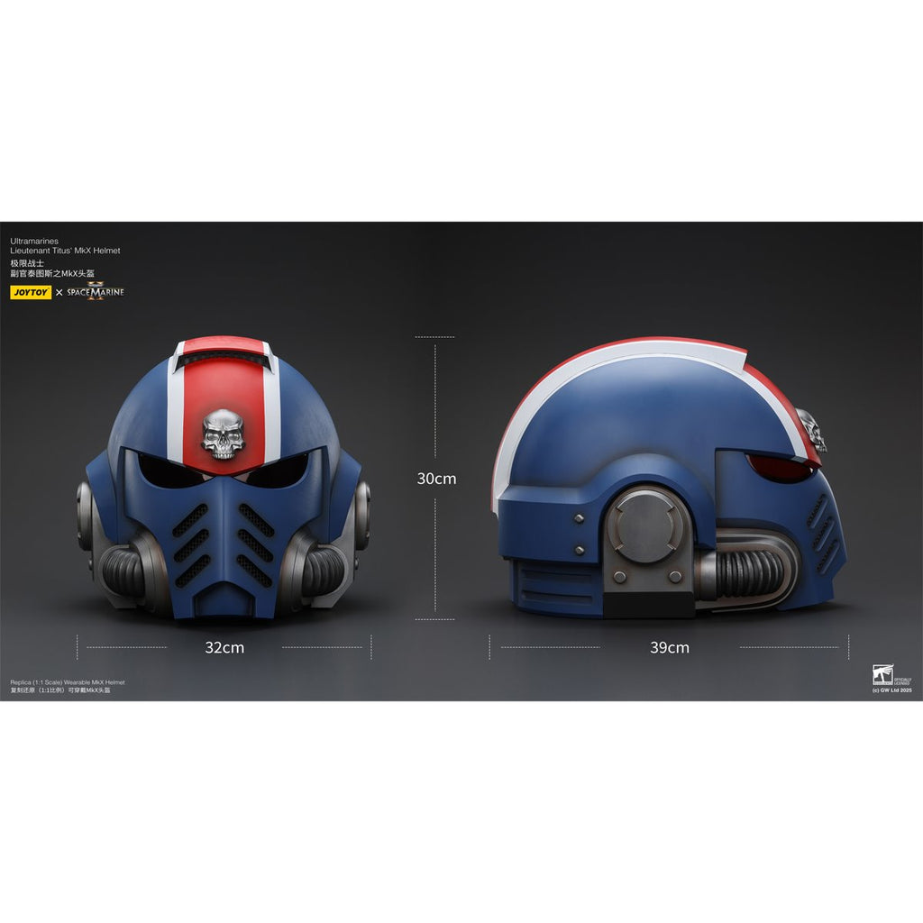 Joy Toy Warhammer 40,000 Ultramarines Lieutenant Titus' MKX 1:1 Scale Roleplay Helmet Prop Replica