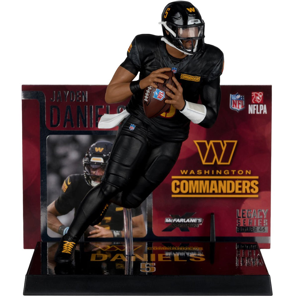 NFL SportsPicks 2025 Washington Commanders Jayden Daniels Alternate Black Uniform 7-Inch Posed Figure