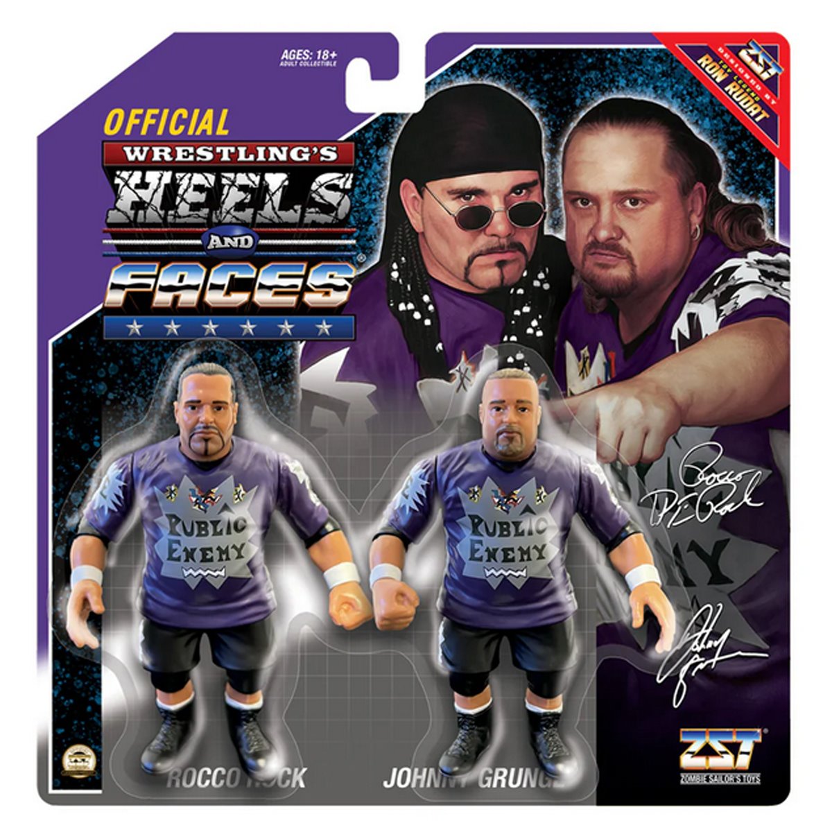 Wrestling's Heels and Faces Rocco Rock and Johnny Grunge Public Enemy 4 1/2-Inch Scale Action Figure 2-Pack
