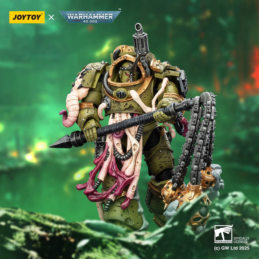 Joy Toy Warhammer 40,000 Death Guard Blightlord Terminator 2 with Flail of Corruption 1:18 Scale Action Figure
