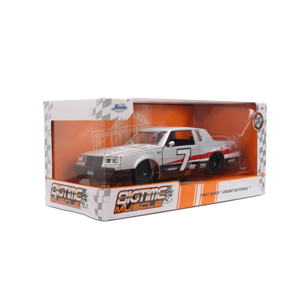 Bigtime Muscle 1987 Silver Buick Grand National 1:24 Scale Die-Cast Metal Vehicle