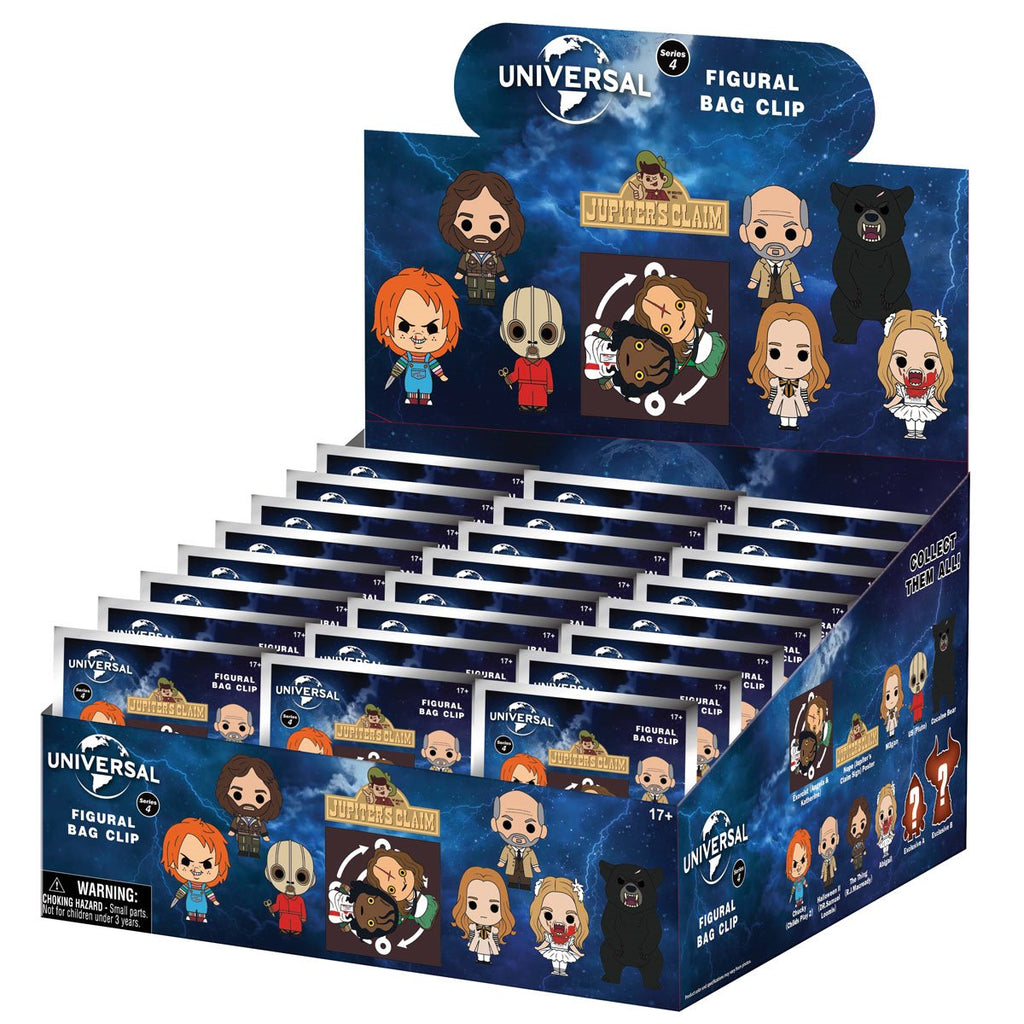 Universal Horror Series 4 3D Foam Bag Clip Display Case of 24