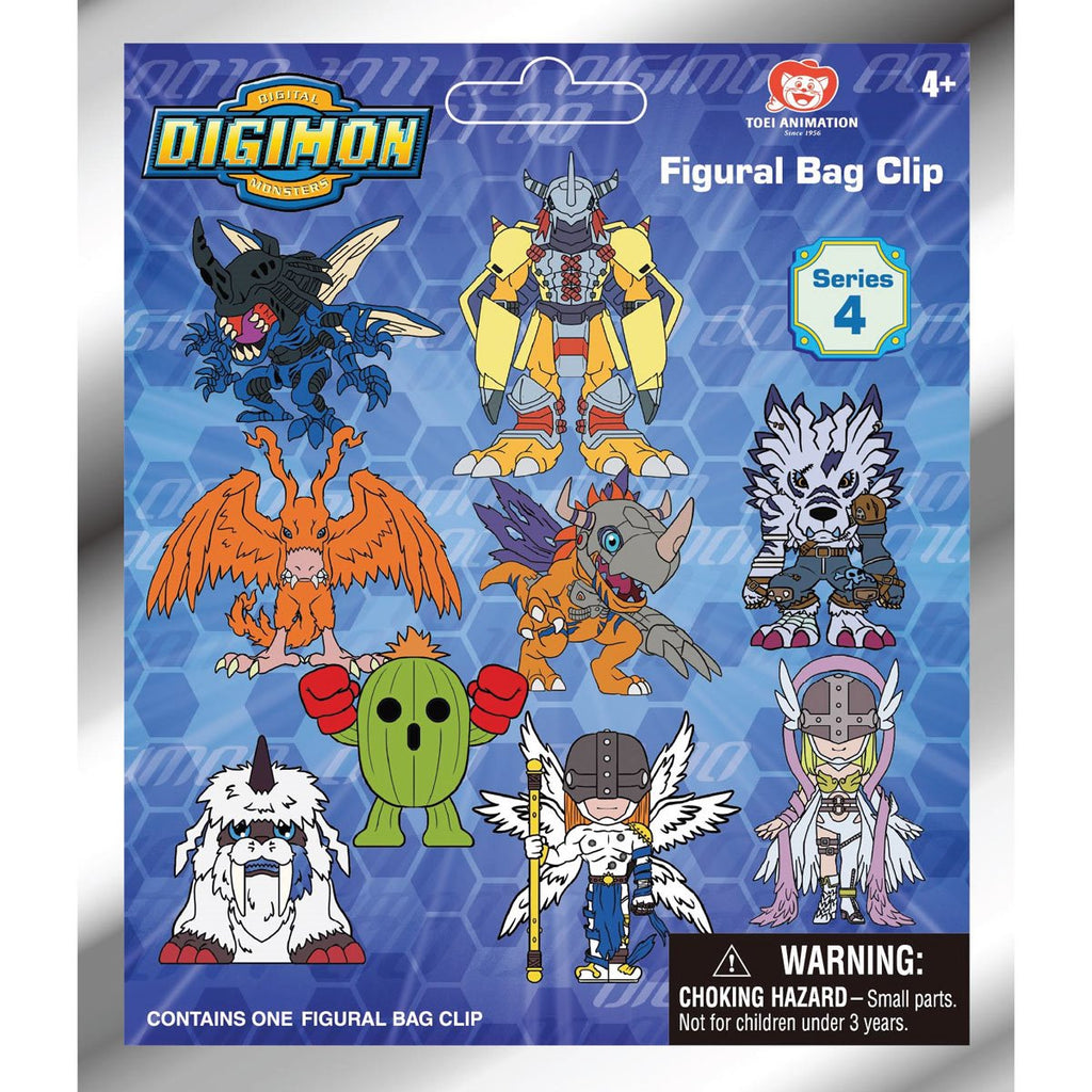 Digimon Series 4 3D Foam Bag Clip Random 6-Pack